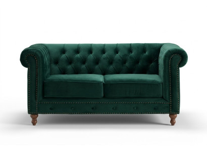 Britischer Chesterfield Grüner Dreisitzer Couch - Luxus Leder Möbel 