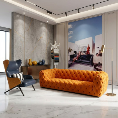 Extra Luxus Klasse Sofa - Chesterfield Big XXL Couch - Viersitzer Sitz Polster