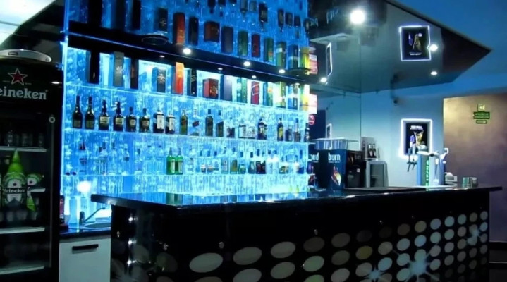 Theke Regale Designer Beleuchtet Led Wasser Wand Bar Regal Säule