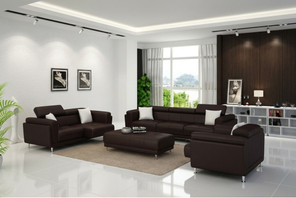 Design Couchen Sofas Polster 321 Sitzer Sofagarnitur Garnituren Set Leder Sofa