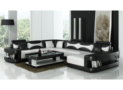 Luxus Ecksofa Sofa Polster Couch Wohnlandschaft U Form - Ledersofas
