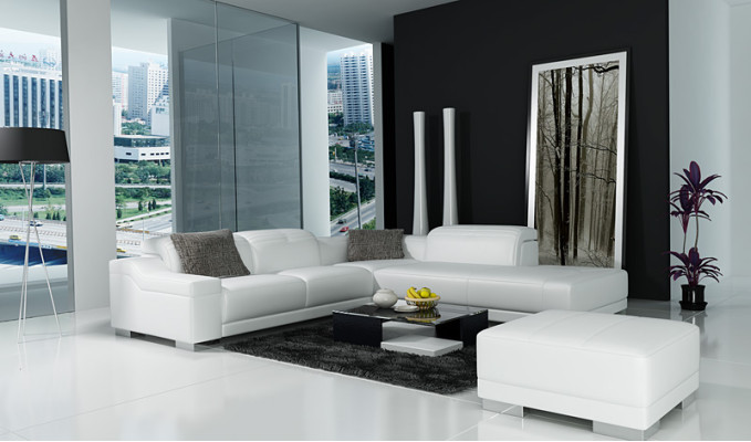 Designer Sofa Garnitur Couch Ecksofa mit Hocker Wohnlandschaft Polster