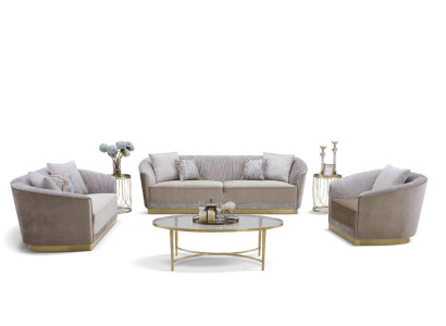 Sofagarnitur 3+2+1 Stoffsofa Sofa Couch Sitzer Textil Stoff Polster Gruppe Leder