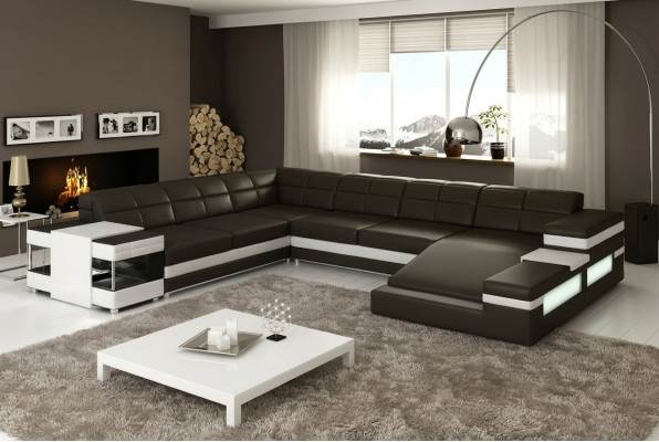 Design Ecksofa Sofa Couch Polster Eckgarnitur Deko Ledersofa Sofas Couchen