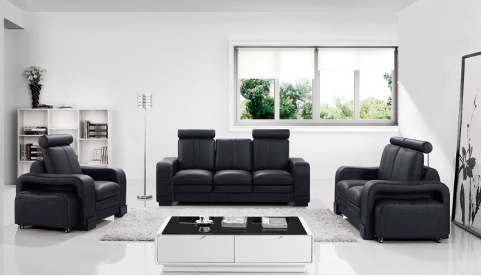 Design Ledersofa Couch Garnituren 3+2+1 Sitzer Garnitur Sofagarnitur Sofa