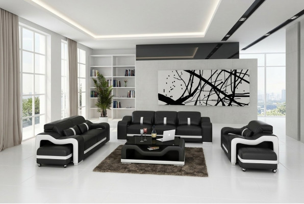 Sofagarnitur 321 Sitzer Set Design Sofas Polster Couchen Leder Relax