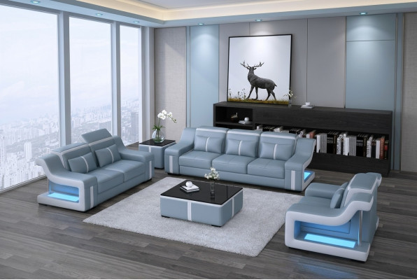 Moderne Sofagarnitur Couch Sofa Garnituren Gruppe 321 Sitzer Ledersofa