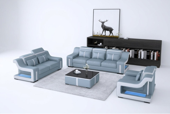 Moderne Sofagarnitur Couch Sofa Garnituren Gruppe 321 Sitzer Ledersofa