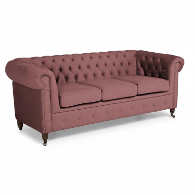 Klassische Möbel Chesterfield 3 Sitzer Couch Textil Stoff Sofa Edles Design Neu