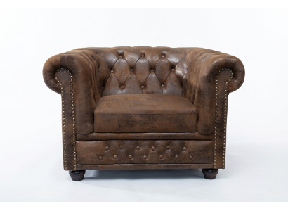 Chesterfield Sessel Fernseh Couch 1 Sitzer Sofa Textil Stoff Couchen Polster