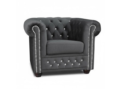 Chesterfield Sessel Fernseh Couch 1 Sitzer Sofa Textil Stoff Couchen Polster Neu