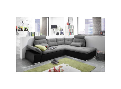Ecksofa L-Form Sofa Couch Design Polster Modern Leder Textil Bettfunktion