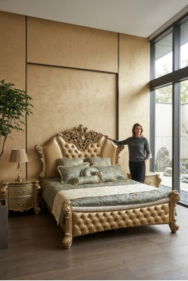Schlafzimmer 3 tlg. Set Bett 2x Nachttisch Konsole Betten Doppel Luxus
