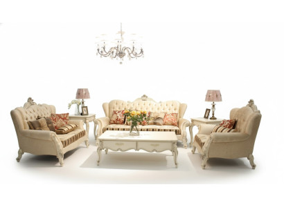 Klassische Garnitur Chesterfield 4tlg. Set Sofagarnitur Couch Sofa Sofa Polster
