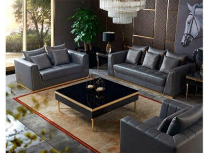 Luxus Möbel Sofagarnitur Couch Sofa Polster 3 2 1 Sitzer mit Couchtisch
