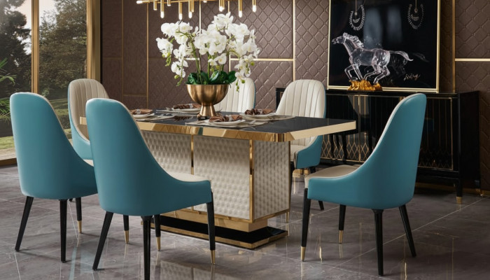 Esstisch 6x Stühle Stuhl Esszimmer Set Essgruppe Moderne Möbel Tisch