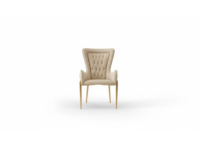 Sessel Stuhl 1x Esszimmer Lounge Sitz Polsterstuhl Luxus Leder Fernseh