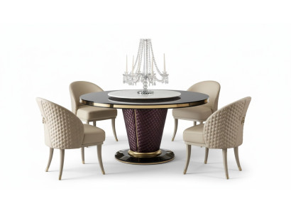 Design Esstisch Runder Tisch 6 Stühle Esszimmer Set Garnitur Stuhl Gruppe