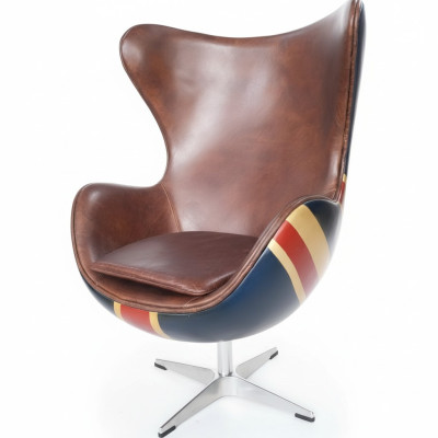 Stuhl Loungesessel Vintage Drehstuhl Chef Sessel Lounge Club Leder Jack