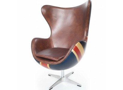 Stuhl Loungesessel Vintage Drehstuhl Chef Sessel Lounge Club Leder Jack