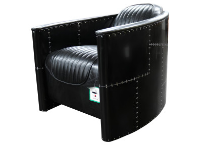 Aviator Sofa Sessel Couch club Lounge Vintage Aluminium Flugzeug Retro Echtleder