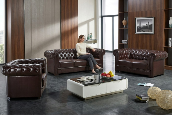 Sofagarnitur 321 Sitzer Set Sofa Polster Couch Leder Relax Wohnzimmerset