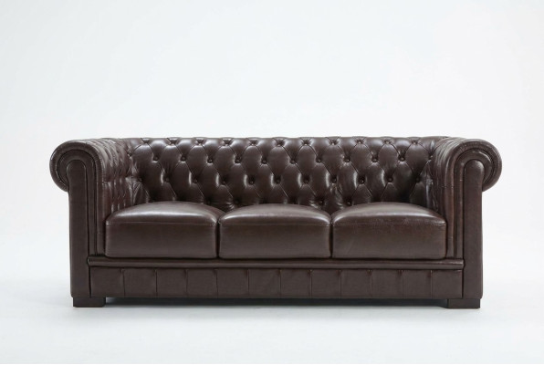 Dreisitzer Couch Polster Design Sofa Moderne 3er Sitz Sofas chesterfield braun