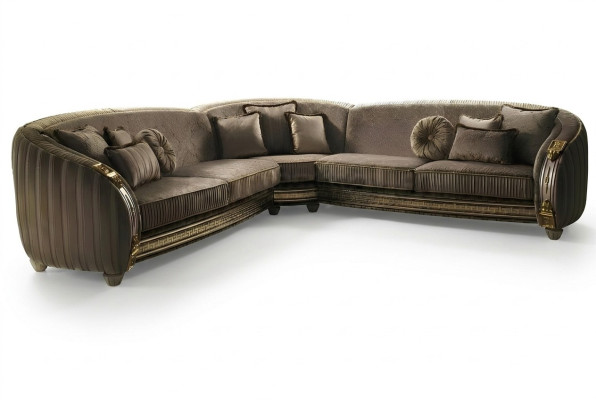 Sofa L-Form Ledersofa Couch Wohnlandschaft Garnitur Design Ecksofa arredoclassic