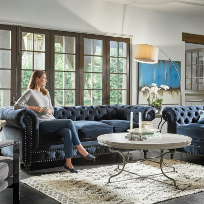 Chesterfield Sofa Couchen Polster Garnitur Couch Polster Stoff Leder