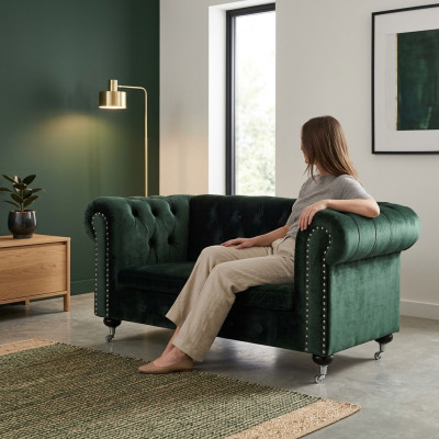 Chesterfield 2 Sitzer Klassische Luxus Barock Rokoko Sofa Textil Leder Couch Neu