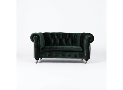 Chesterfield 2 Sitzer Klassische Luxus Barock Rokoko Sofa Textil Leder Couch Neu