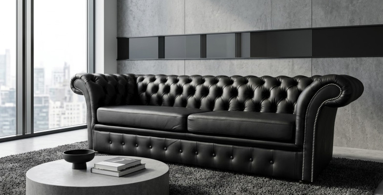 Elegantes Chesterfield Sofa Designer Couch Polster Garnitur Deko Couchen