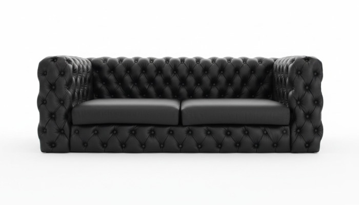 Schwarzer Chesterfield 3 Sitzer Couch Sofa Designer Luxus Garnitur 
