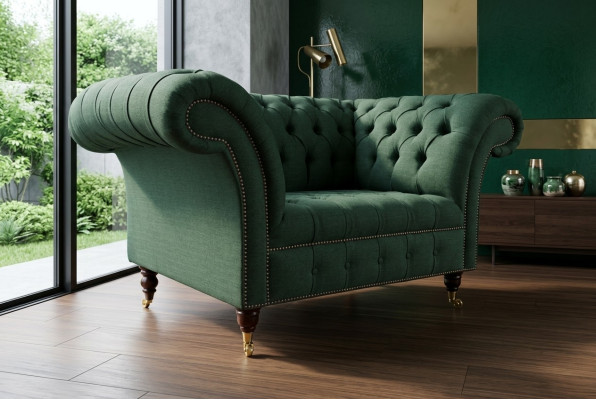 Couch Polster Sofa Textil Chesterfield Couchen Garnitur 1,5 Sitzer Dreisitzer