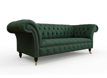 klassische Chesterfield Design Couch 3 Sitzer Sofa Couch Samt big 225cm Leder