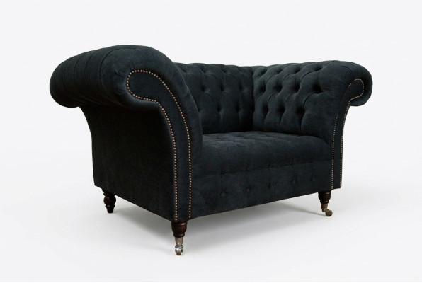 Schwarz Sofa Couch Polster Chesterfield Sitzmöbel Textil Stoff Leder Couchen Neu