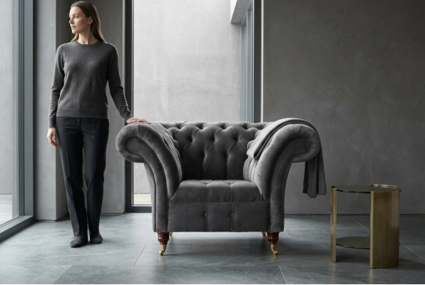 Sessel Metall Design Lounge Club Stuhl Sitz Relax Luxus Zimmer Warte Neu Polster