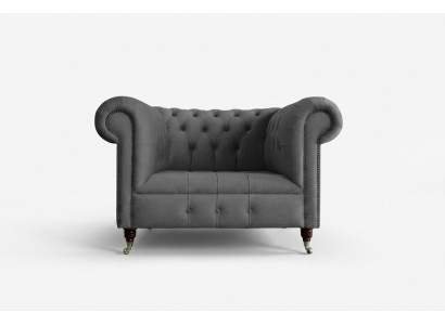Sessel 1 Sitzer Chesterfield Textil Polster Sofas Design Luxus Couch Sofa Stoff