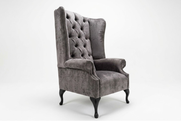 Ohrensessel Einsitzer Sofa Couch Relax Polster Chesterfield Samt Leder Stoff