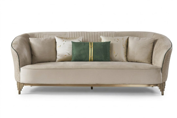 Dreisitzer 3 Sitzer Designer Sofa Polster Sofas Couchen Stoff Textil Leder