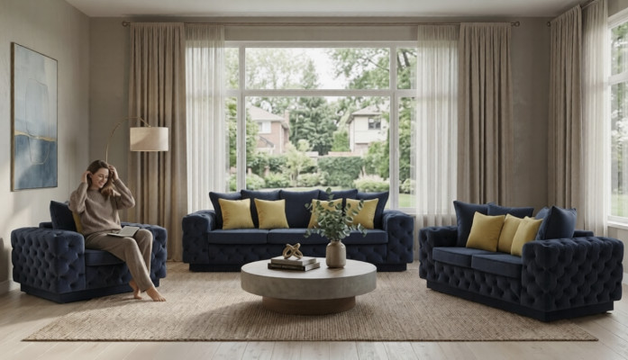 Luxus 4 Sitzer Couch Polster Sofa Leder Stoff Textil Couchen Garnitur Dreisitzer