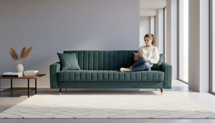 Dreisitzer Stoff Wohnzimmer Rosa Design Sofa Sofas Samt xxl big Polster Couchen