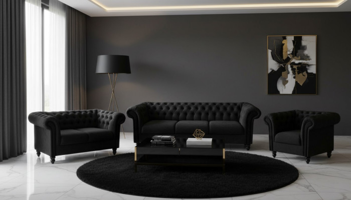 Sofagarnitur Chesterfield Design Wohnzimmer Möbel Couch 321 Sitzer Couchen Sofas