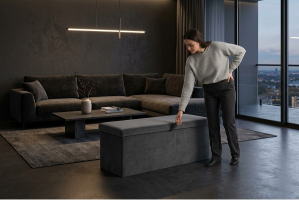 Modernes Design Aufbewahrungsbox Luxus Schlafzimmer Hocker Textil Truhe Boxen