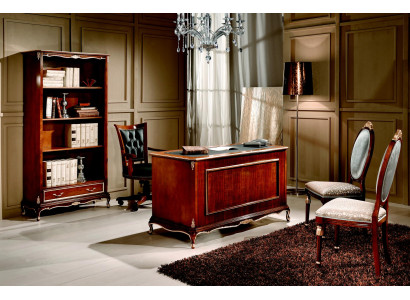 Klassische Büro Schreibtisch Schreibtische Tisch Holz Stuhl 2tlg Set Barock