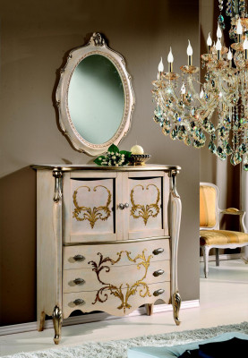 Design Barock Anrichte Schlaf Wohnzimmer Kommode Sideboard Holz