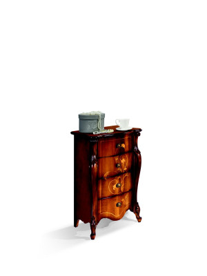 Stil Barock Italienische Möbel Design Kommode Schrank Braun Luxus Holzrock Neu