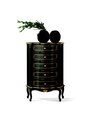 Italienische Möbel Stil Barock Schwarz Designer Schrank Kommode Möbel