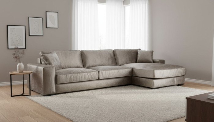 Braune Ecksofa Stoff Wohnzimmer Sofas Italienisches Design Couchen Polster Sofa