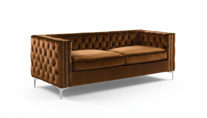 orange chesterfield couch luxus samt stoff couchen sofa set knöpfe polster neu